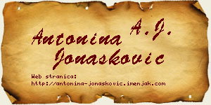 Antonina Jonašković vizit kartica